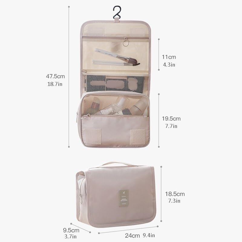 Borsa da Toilette, Trousse per Il Trucco, Borse cosmetiche da Viaggio, Organizer per Articoli da Toilette, Contenitore Impermeabile, Gancio da Bagno, Astuccio da Toilette