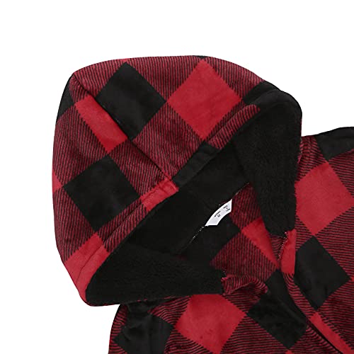 Multitrust Matching Family Christmas Pajamas Set Warm Fleece Robe Pjs Set Christmas Matching Jammies Holiday Sleepwear4