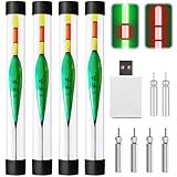 CHENBOOW Angelposen,4 Stück Led Posen Angeln,Schwimmer Angeln,Angeln Pose,Fishing Posen Set,Angel Zubehör,Posen Angeln Set,Posen Angeln mit Gravity Sensing,Angelzubehör,für Verschiedene Fischgrößen
