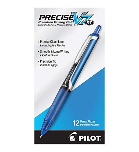Pilot Precise V7 Rt Refillable & Retractable Liquid Ink Rolling Ball Pens, Fine Point (0.7Mm) Blue Ink, 12-Pack (26068) #TOP1