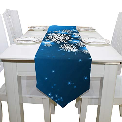 Top Carpenter Rectangle Christmas Blue Tree Printed Table Runner 13X70In For Wedding Birthday Holiday #TOP3