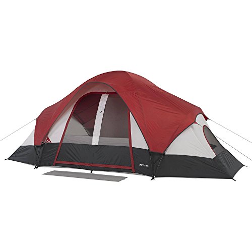 Family Camping Tent 8-Person 2 Rooms with Separate Doors. Waterproof Roomy Fits Up