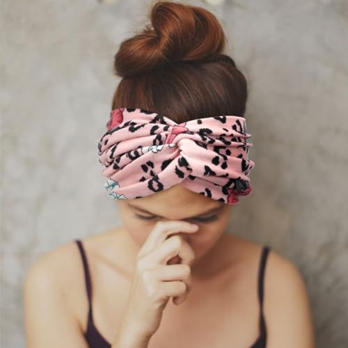Image of DRESHOW 4 Pack Turban Headbands for Women Wide Vintage Head Wraps Knotted Cute Hair Band Accessories