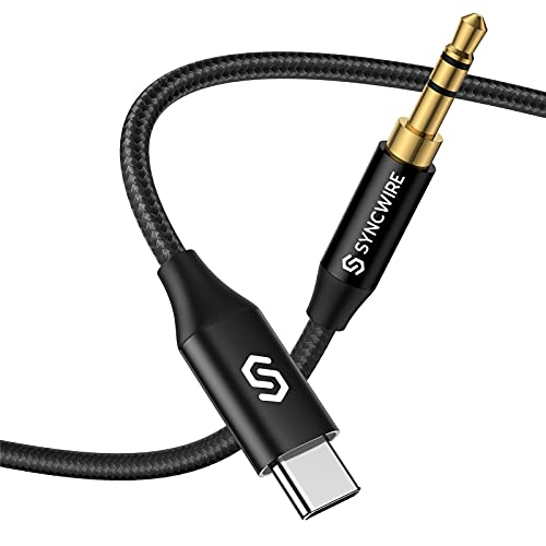 Syncwire Câble USB C vers Jack 3,5 mm Mâle Auxiliaire Câble Casque Audio Adaptateur Jack Stéréo Voiture Cordon Type C pour Samsung S21 S20 FE Plus Ultra, Huawei P40 P30 Pro, OnePlus, Xiaomi etc- 1M