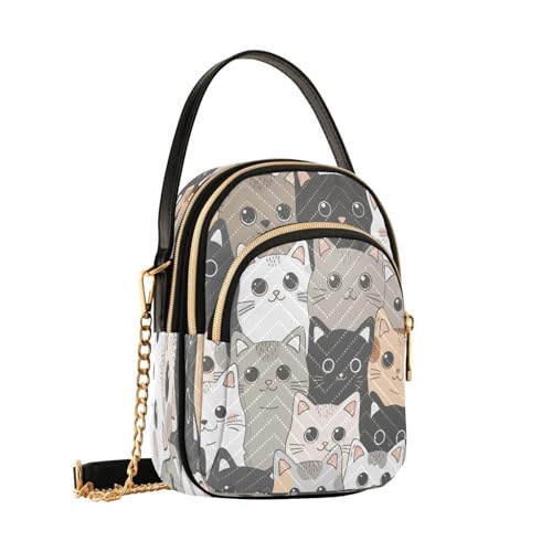 Cats Crossbody Bag for Women Shoulder Handbag Ladies Purse Cell Phone Tote Bags