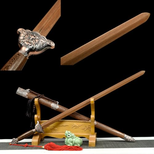 LQSMX sword Handgemachte Holz Lange Schwerter, Zweihändiges Schwert, einhändiges Schwert, Sammlung/Rollenspiel (A)