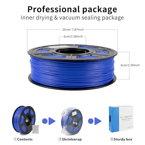 Image of iSANMATE ASA Filament 1.75mm Blue 1KG, UV & Weather Resistant 3D Printer Filament Perfect for Outdoor Functional Parts, Dimensional Accuracy + /- 0.02mm, 1kg Spool (2.2lbs)