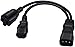 Toptekits C14 to C13+Nema 5-15R Y Splitter Power Plug Cord, Single IEC 320 C14 Male to C13+Nema 5-15R Female Splitter Adapter Cable Cord (1ft)
