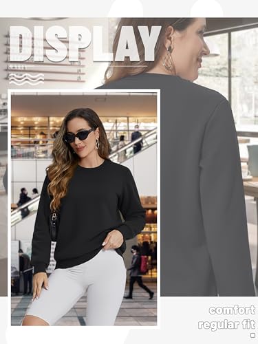 Image of TACVASEN Women's Crewneck Sweatshirt Fleece Lined Sherpa Pullover Winter Shirt Warm Sweaters Long Sleeve Tops