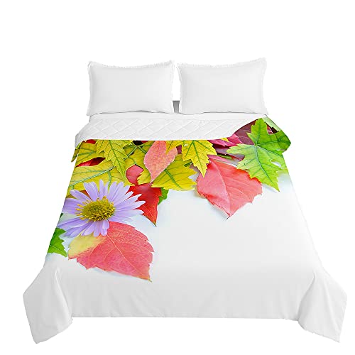 Hiseng Serie de Flores Edredón, Edredón para Verano Reversible Ligera y Suave Microfibra, Nordico Cama Individuales Nordico 4 Estaciones (Crisantemos,230x280cm)