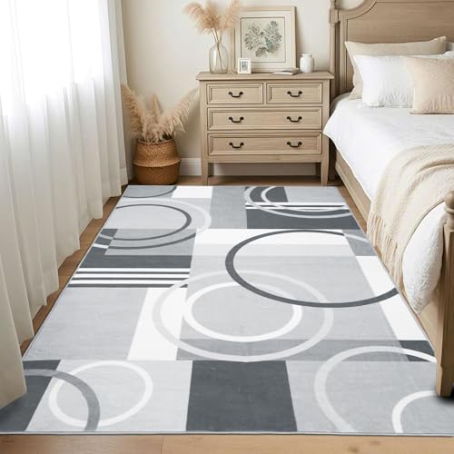 Tapete decorativo gris geométrico 122x183 cm miniatura 4