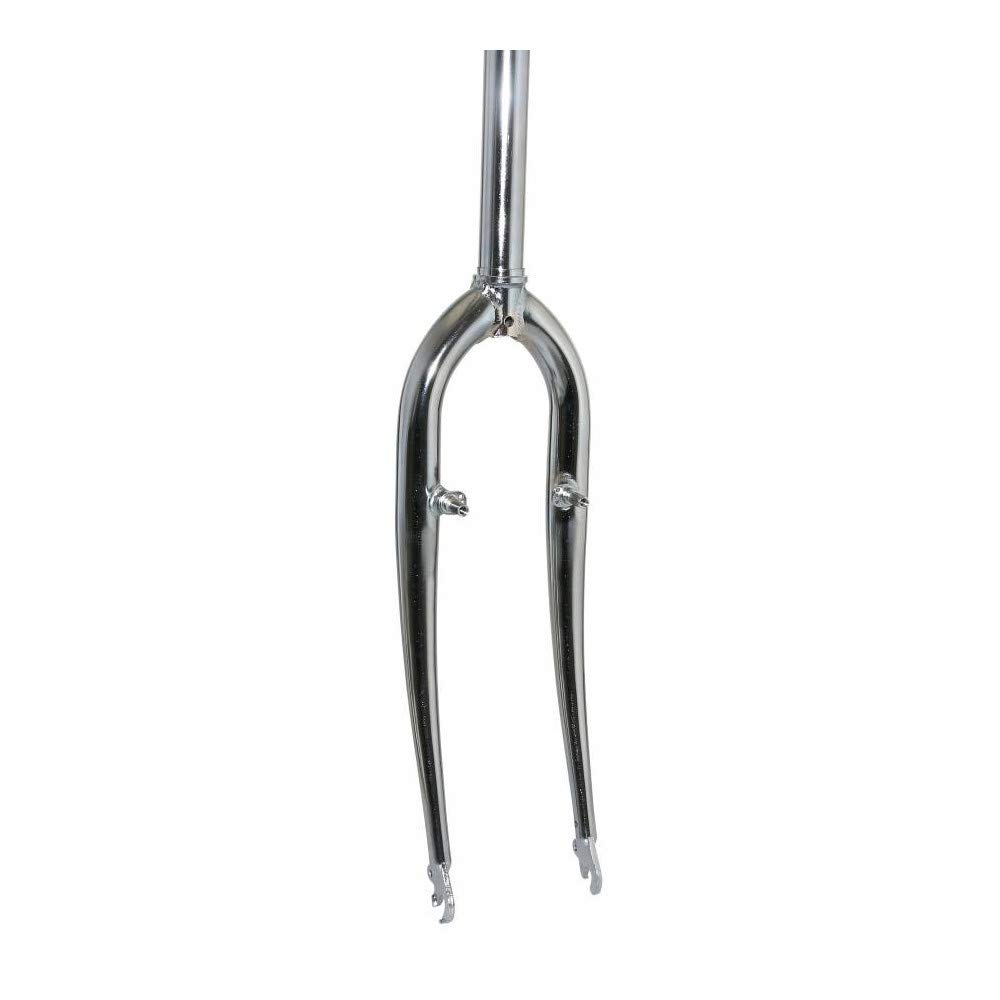 P2R (Cycle) Fourche VTT 26'' Rigide cintree Acier Chrome avec tasseaux Pivot Lisse 250mm 1''1-8 - 28,6mm Exterieur
