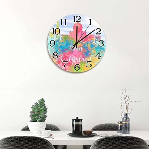 Horloge murale en bois 38 cm silencieuse à piles pour salon - 6