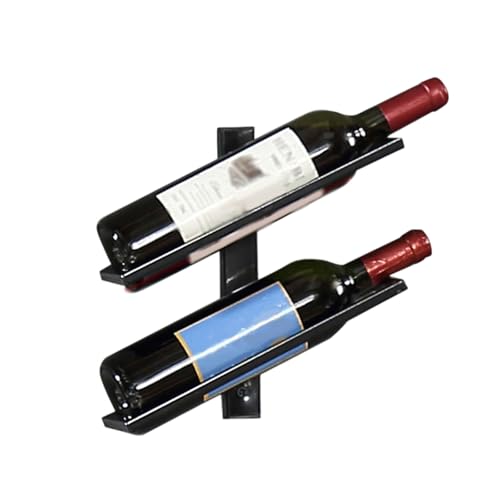 Vttui Estante para vino de pared en hierro, Expositor creativo minimalista para botellas de vino, Soporte ahorraespacio para cocina y bar, Mueble elegante para almacenamiento d(Size:2 bottles,Color:A)