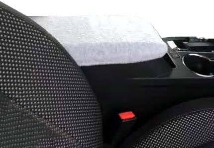 Car Console Covers Plus Made in USA Designed for GMC Terrain 2018-2024 Fleece Auto Armrest Center Console Cover Protector Light Gray (01)