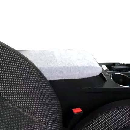 Car Console Covers Plus Made in USA Designed for GMC Terrain 2018-2024 Fleece Auto Armrest Center Console Cover Protector Light Gray (01)