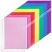 EOOUT 35pcs Plastic Clear Document Folders Project Pockets, Letter Size and A4 Size, 7 Assorted Colors