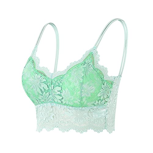 Genérico Sujetador Sexy Chaleco de Talla Grande para Mujer, Sujetador sin Aros, lencería Sexy con Cuello en V, lencería con Almohadilla para el Pecho S3XL Ropa Interior Sexy Hombre (Mint Green, XXL)