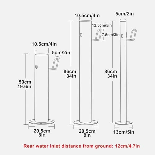 304 Stainless Steel Outdoor Water Fountain Column, Antifreeze Vertical Garden Dispenser, Lock Faucet for Easy Access, Durable Water Feature for Garden and Patio