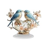 YUSHENYI Flower Branch Bird Statue Figurine Animal Sculpture Home Decors Tabletop Centerpieces Collectible Decorative Figurine Acrylic Flower Branch Bird Figurines