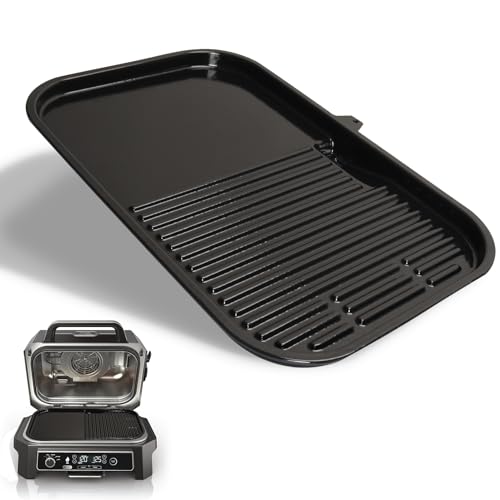 Image of MOASKER Grill & Griddle Plate for Ninja Woodfire Pro XL OG800/900 Series, XSKGRIDLXL Griddle for Ninja Woodfire Pro Connect XL OG951 OG850 OG952 Grill & Griddle Accessories, Thickened Cast Iron