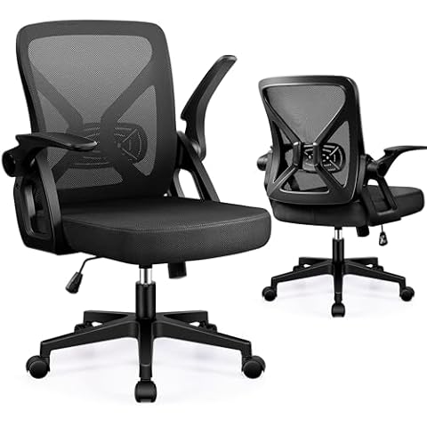 FelixKing Office Chair - Ergonomic Desk Chair Breathable Mesh Task Chair with Wheels and Lumbar Support Home Desk Office Chair with Flip up Armrest Rolling Swivel Computer Chair for Home Office Black Cover
