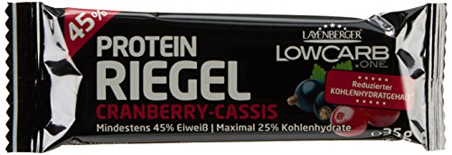 Layenberger LowCarb.one Protein-Riegel Cranberry-Cassis, 1er Pack (18 x 35 g)