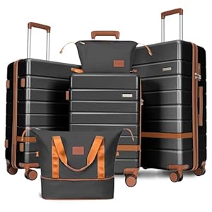 5 Piece Luggage Sets, 20″ 24&...