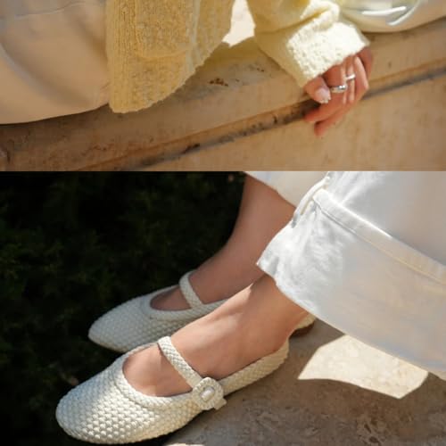Women's Ballet Flats Ballerina Flats Wide Width Woven Mary Jane4