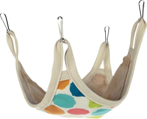 Flamingo Hamac pour rongeurs Fizi Multicolore - 27x27x0,5cm - avec Crochets pour l'accrocher - Lavable et Confortable - Idéal pour Hamsters et Cochons d'Inde