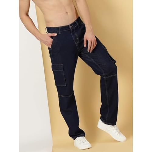 Image of Blue Jeans for Men Regular Fit - Cotton Jeans Pant for Men, Regular Denim Jeans for Boys - Light Fade Jeans for Men