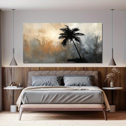 Toile murale palmier avec cadre intérieur haut de gamme - 3