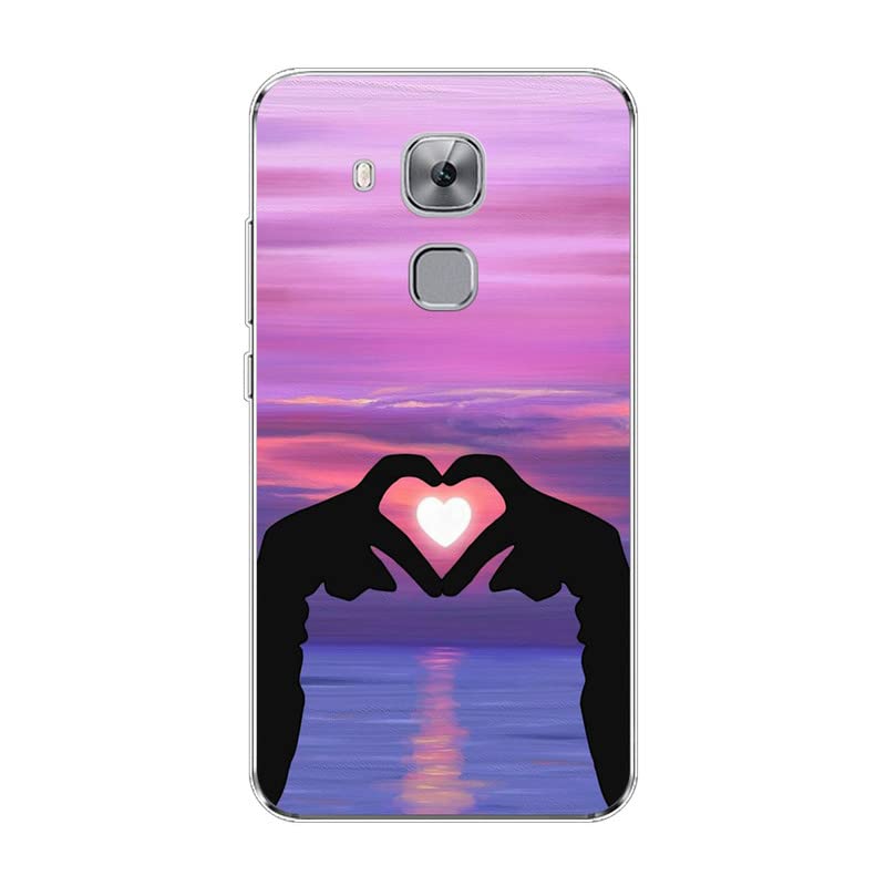 KARTXITAI Cover Compatibile con Huawei Nova Plus Custodia Trasparente Slim in Silicone TPU con Assorbimento degli Urti e Anti-Graffio-amore,cielo,tramonto,bagliore,amanti