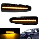 Boigoo Amber LED Side Marker Light Assembly Compatible with Mitsubishi Lancer Outlander Mirage Montero Pajero ASX，Sequential lighting Black Lens Yellow Lights