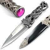 Ace Martial Arts Supply New Scottish Celtic Gaelic Twist Knot Blue Ruby Gemstone Wicca Dirk Dagger K