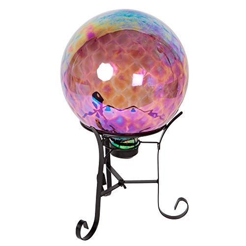 Truu Design Lawn and Garden Transparent Glass, 10 x 12 inches, Light Beautiful Gazing Ball, 10" x 12", Ight Pink
