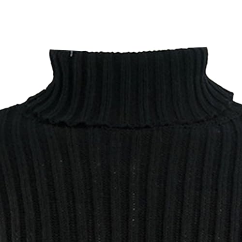 Mens High Neck Knitted Sweater Slim Fit Winter Knits Sweaters Turtleneck Solid Color Male Knit Pullover2