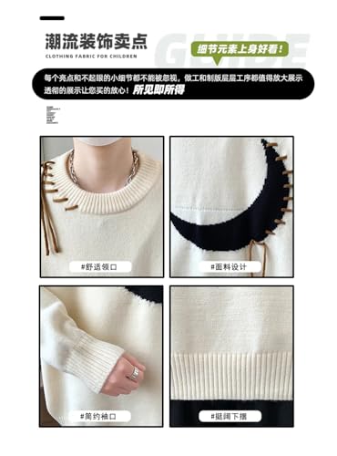 Mens Winter Cashmere Sweater Men Thick Warm Sweaters with Moon Korean Harajuku Christmas Jumpers2