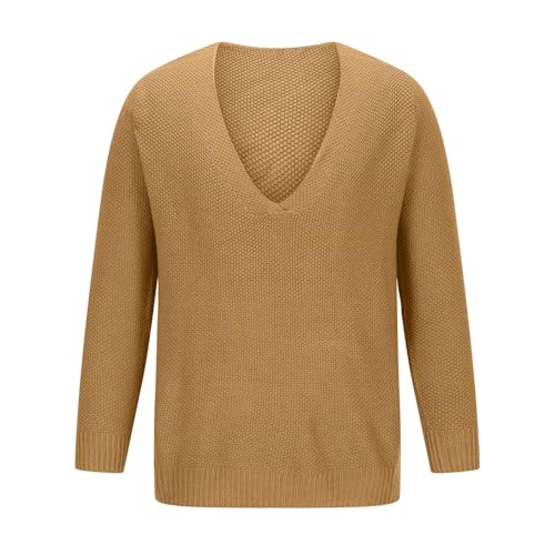 Men's Fashion V-Neck Warm Outdoor Long Sleeve Knitted Sweater Top Lightweight Pullover Knitted Fall Winter Sweaters3