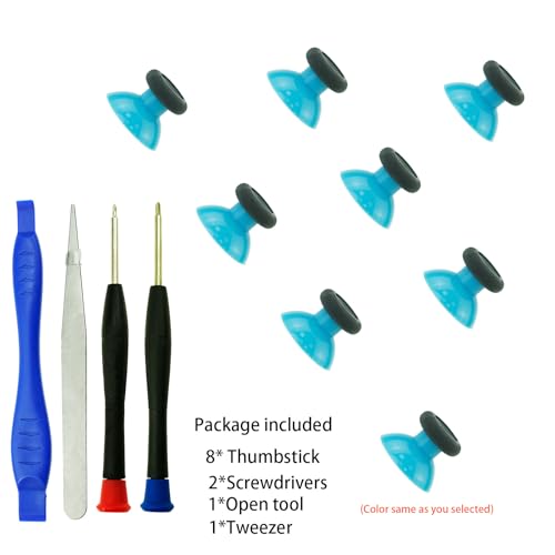Image of 8PCS Replacement Thumbstick for Xbox one S /X /Elite Controller, Custom Joysticks Repair Kit for Xbox Series X /S Controller, Analog Thumb Sticks Parts for Xbox Core, with Screwdriver (Red)