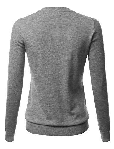 Image of LALABEE Women's Crew Neck Gem Button Long Sleeve Soft Knit Cardigan Sweater