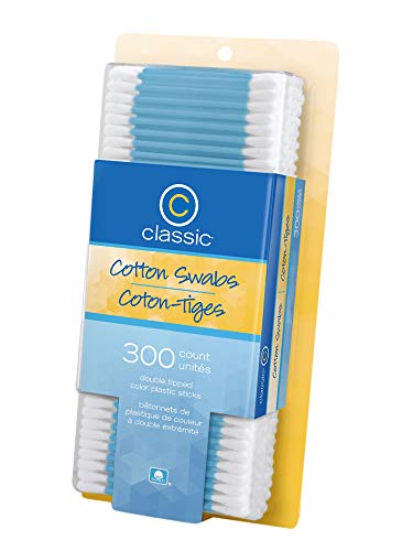 Classic Cotton Swabs Colored Plastic Sticks, 300 Count