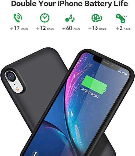 Qtshine Iphone Xr Battery Case [6800Mah] Protective Portable Charger Rechargeable Power Bank Cover thumb #1
