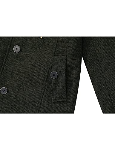 Image of Wantdo Men's Wool Blend Jacket Stand Collar Windproof Pea Coat