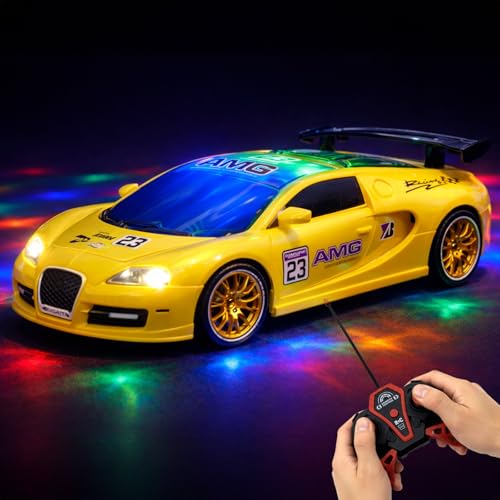Image of Big Rechargeable Remote Control Car Toys | LED Headlights, Spray Smoke,Up to 120 min Non-Stop Play Time, 150ft Remote Range, USB Charging, Anti-Skid Tyres, BIS Certified,Birthday Gift for Kids