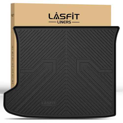 Image of LASFIT Cargo Mat for Kia EV6 2024 2023 2022 | All Weather TPE Custom Fit Cargo Trunk Mat Accessories, Black