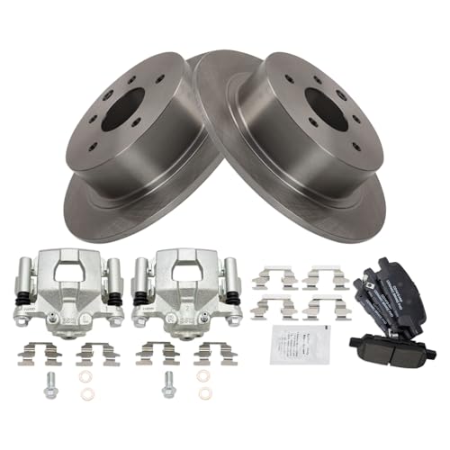 Image of TRQ Rear Brake Pad and Rotor Set Ceramic Calipers Compatible with 2002-2006 2013-2017 Nissan Altima 2004-2006 Maxima