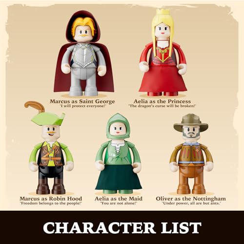 Lumibricks Medieval Troupe Carriage Lighting Building Bricks Set - Middle Ages City Town Playset Multi-Form Modular Collection Display Kit with Minifigures 1248 Pcs for Adults & Teens - image 6