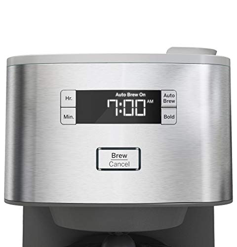 Image of GE Drip Coffee Maker With Timer | 12-Cup Glass Carafe Coffee Pot With Warming Plate | Adjustable Brew Strength | Wide Shower Head for Maximum Flavor | Kitchen Essentials | Stainless Steel