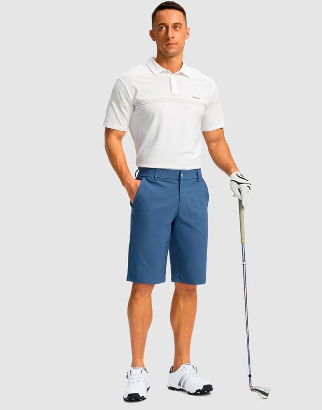 Men's Golf Shorts with 5 Pockets 11" Inseam Stretch Quick Dry Casual Work Dress Shorts for Men - Image 6